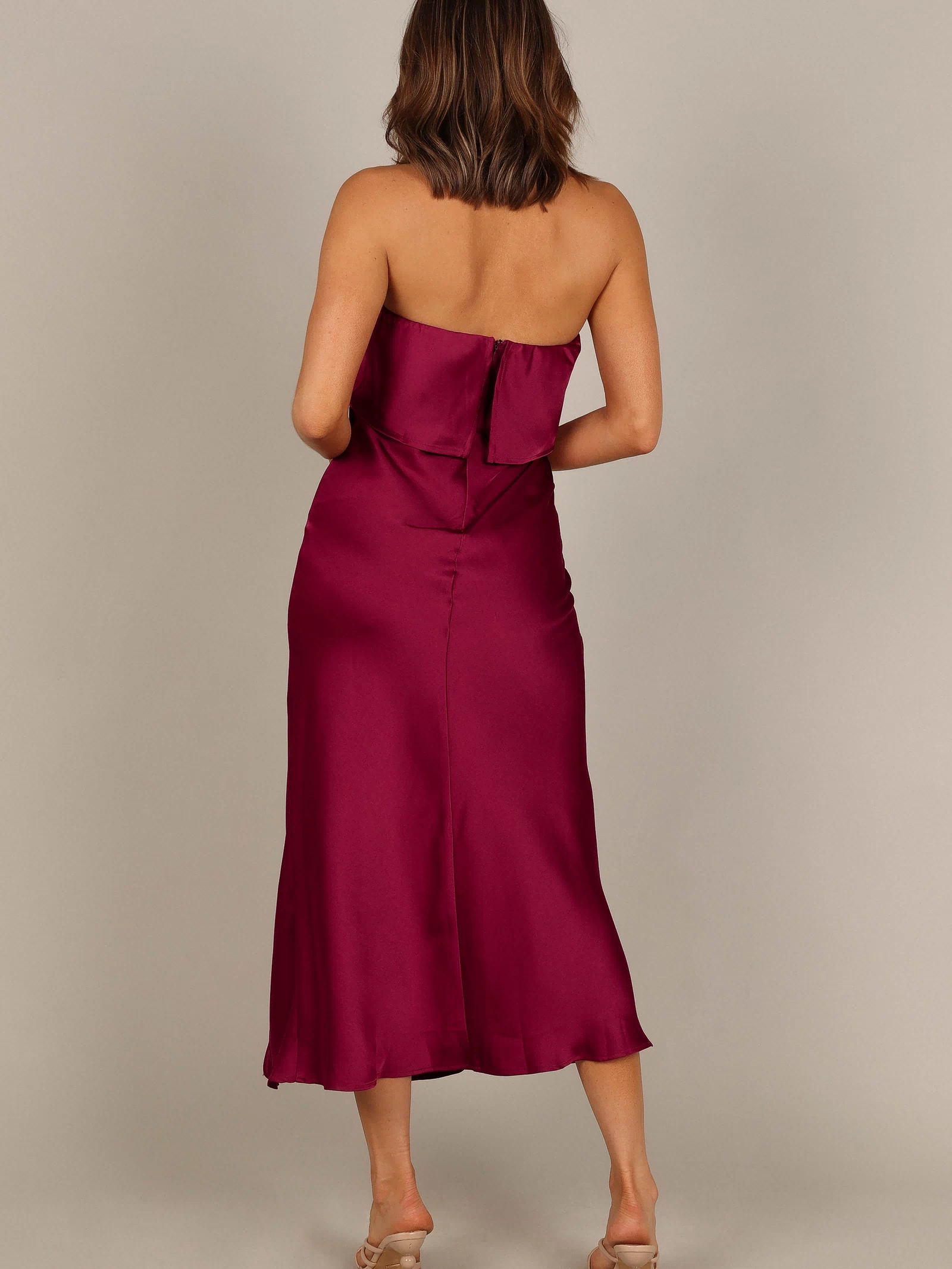 Petal and Pup USA DRESSES Vienna Strapless Midi Dress - Berry