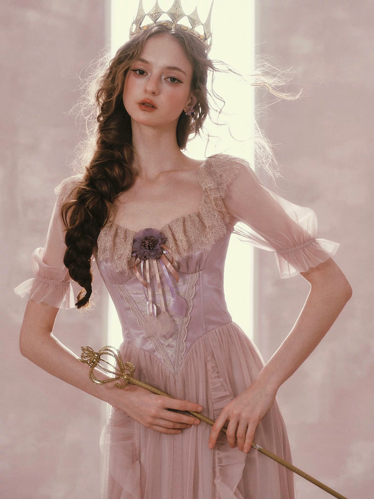 Violet Mandarin Duck Princess Corset Dress