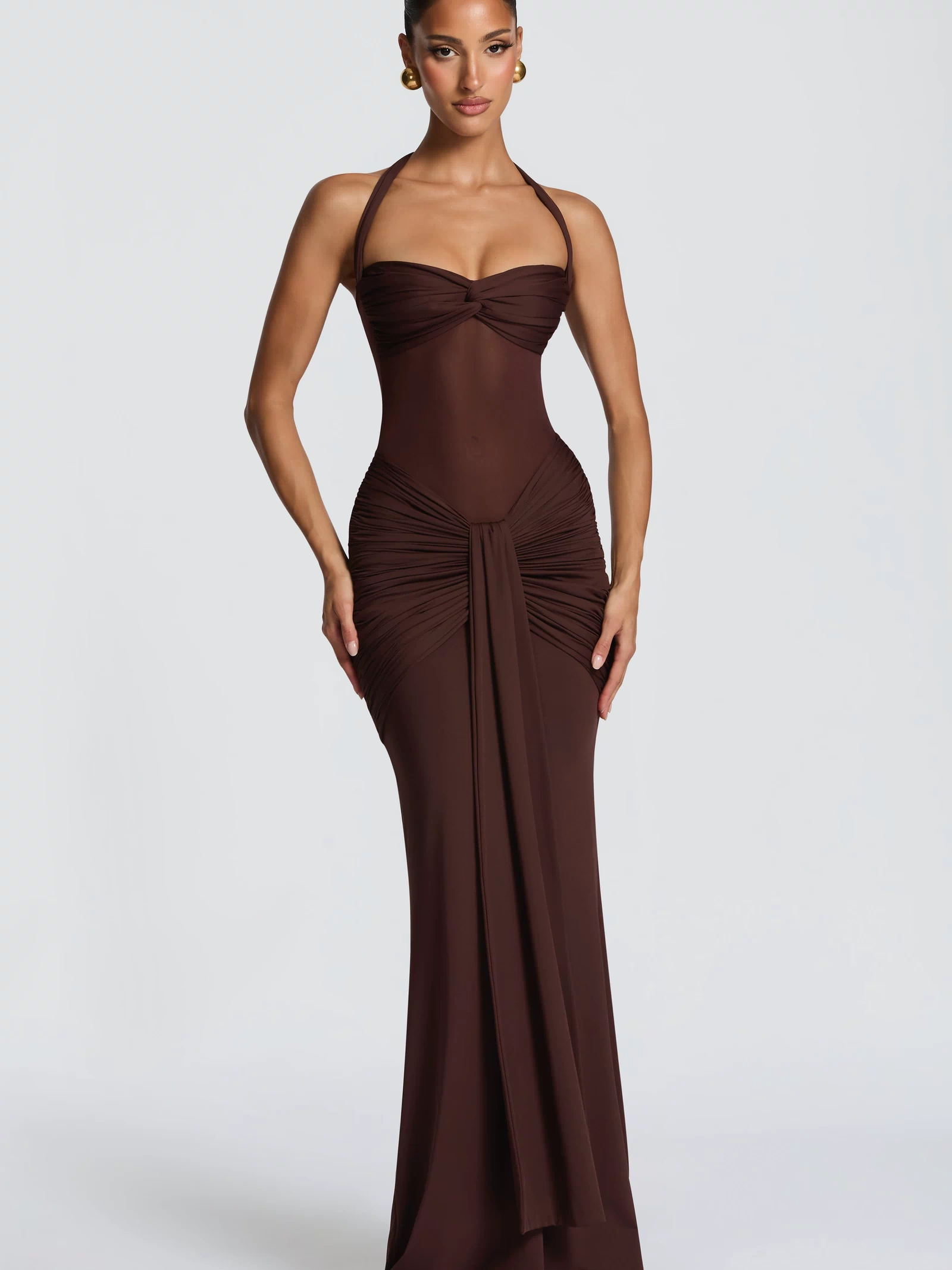 Vixen Maxi Dress - Plum Brown