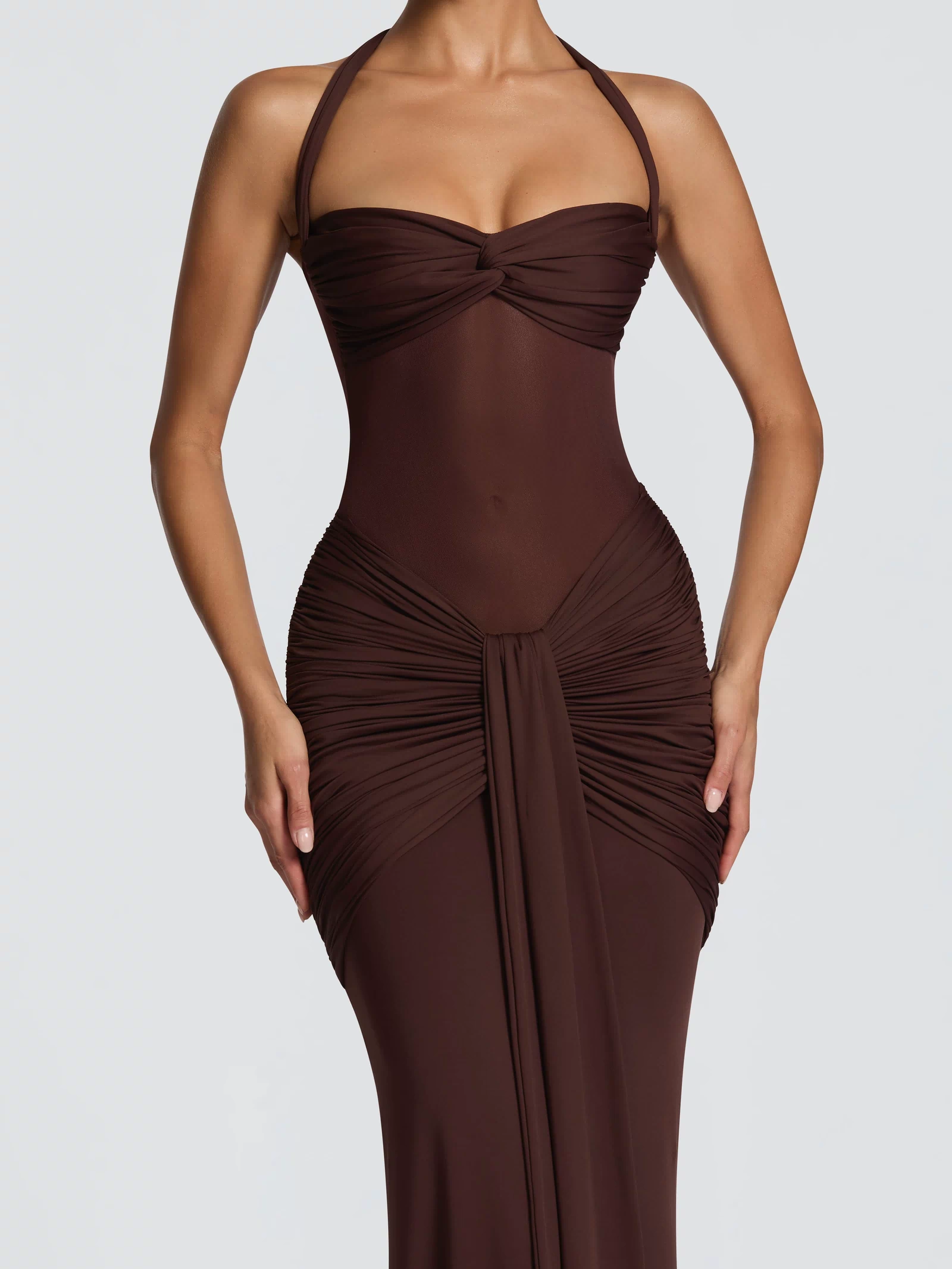 Vixen Maxi Dress - Plum Brown Dress Babyboo Fashion Premium Exclusive Design