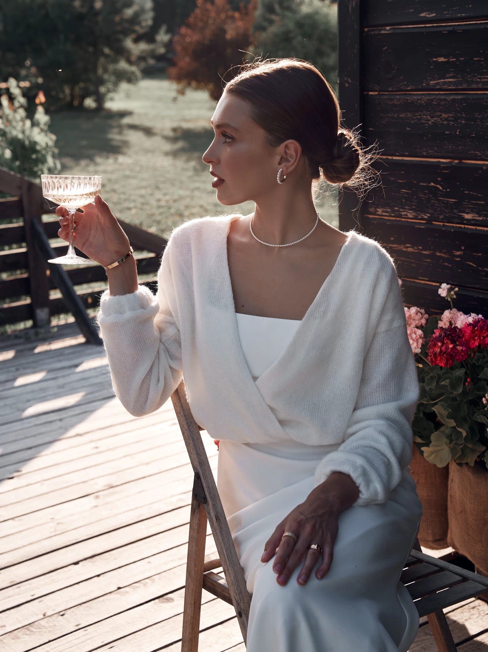 Wedding Dress Cover Up Ivory Bridal Cardigan Mohair Layer for Bride