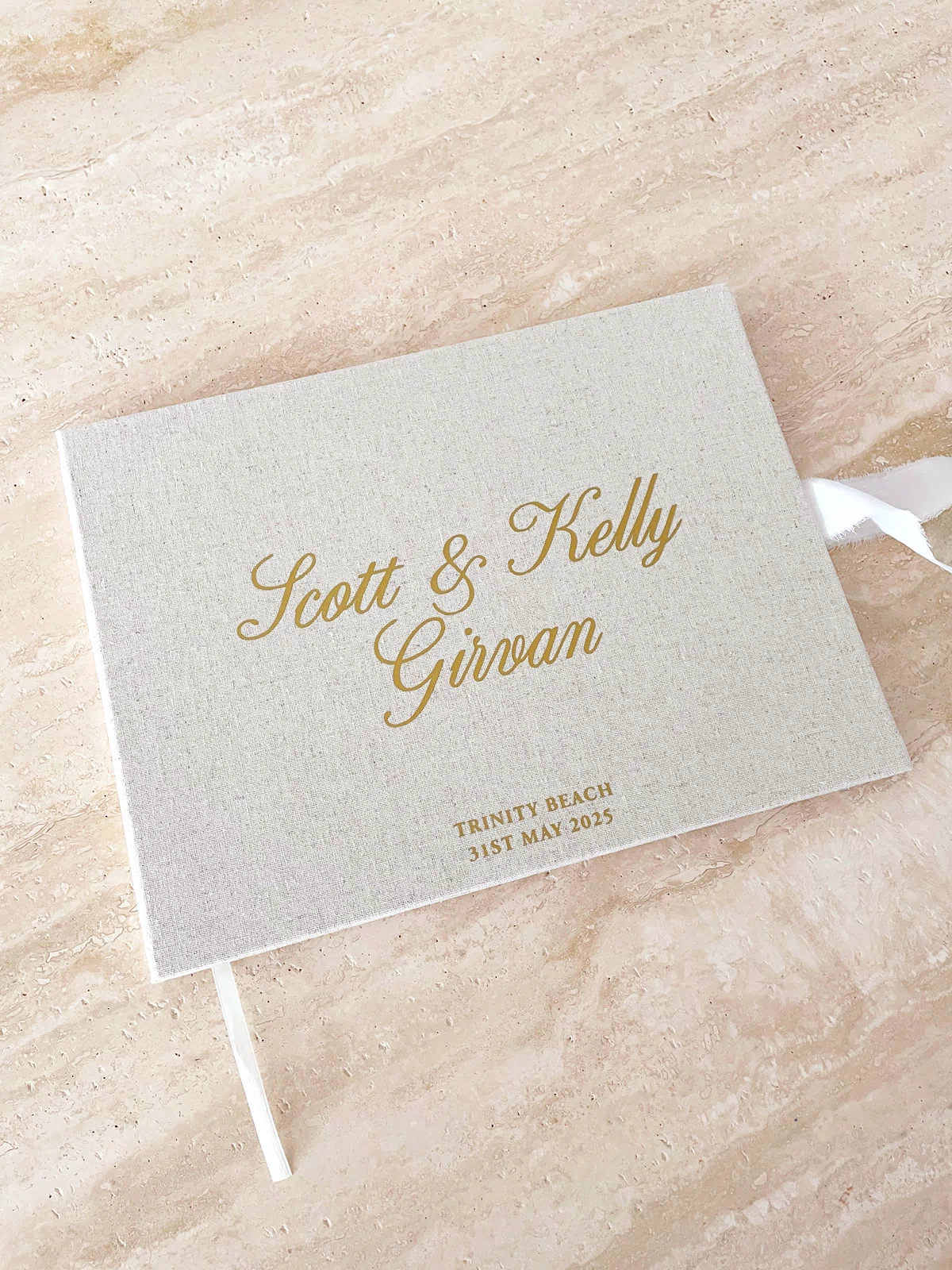 Wedding Guest Book - Romance Linen - Vorfreude Stationery