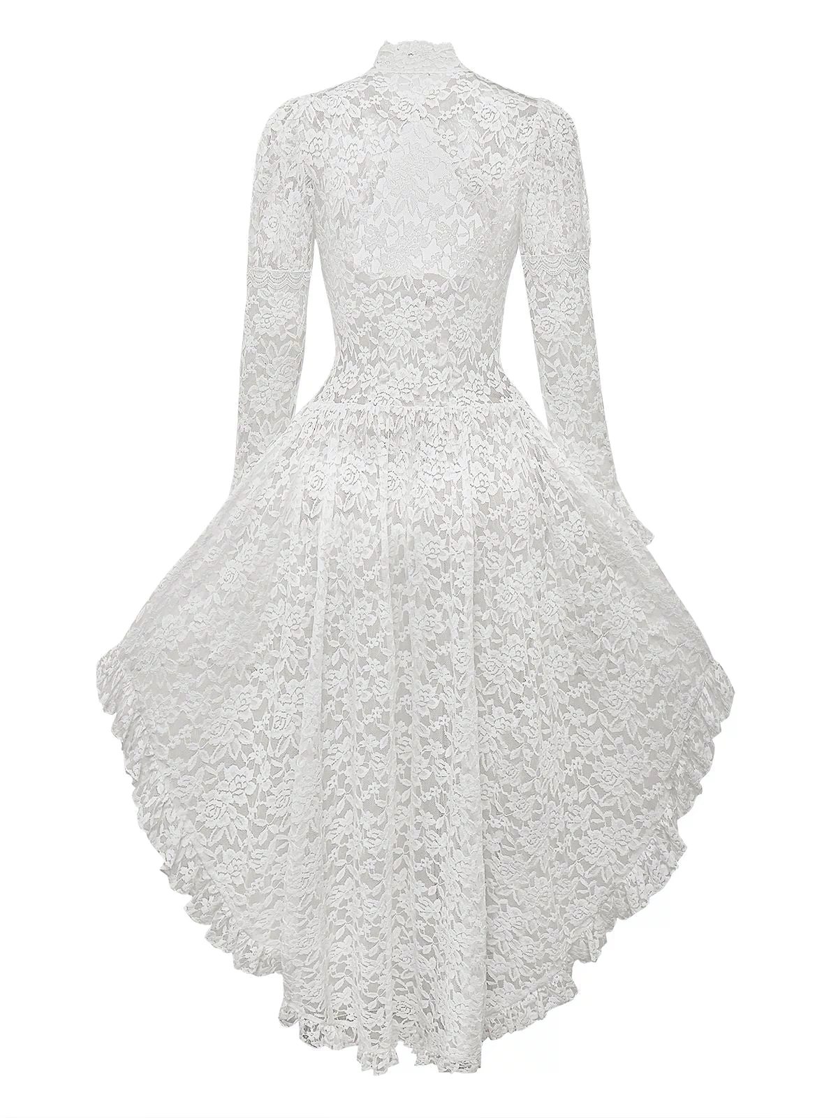 1980s Gigot Sleeve Victorian Lace Dress - vintage dress, retro fashion