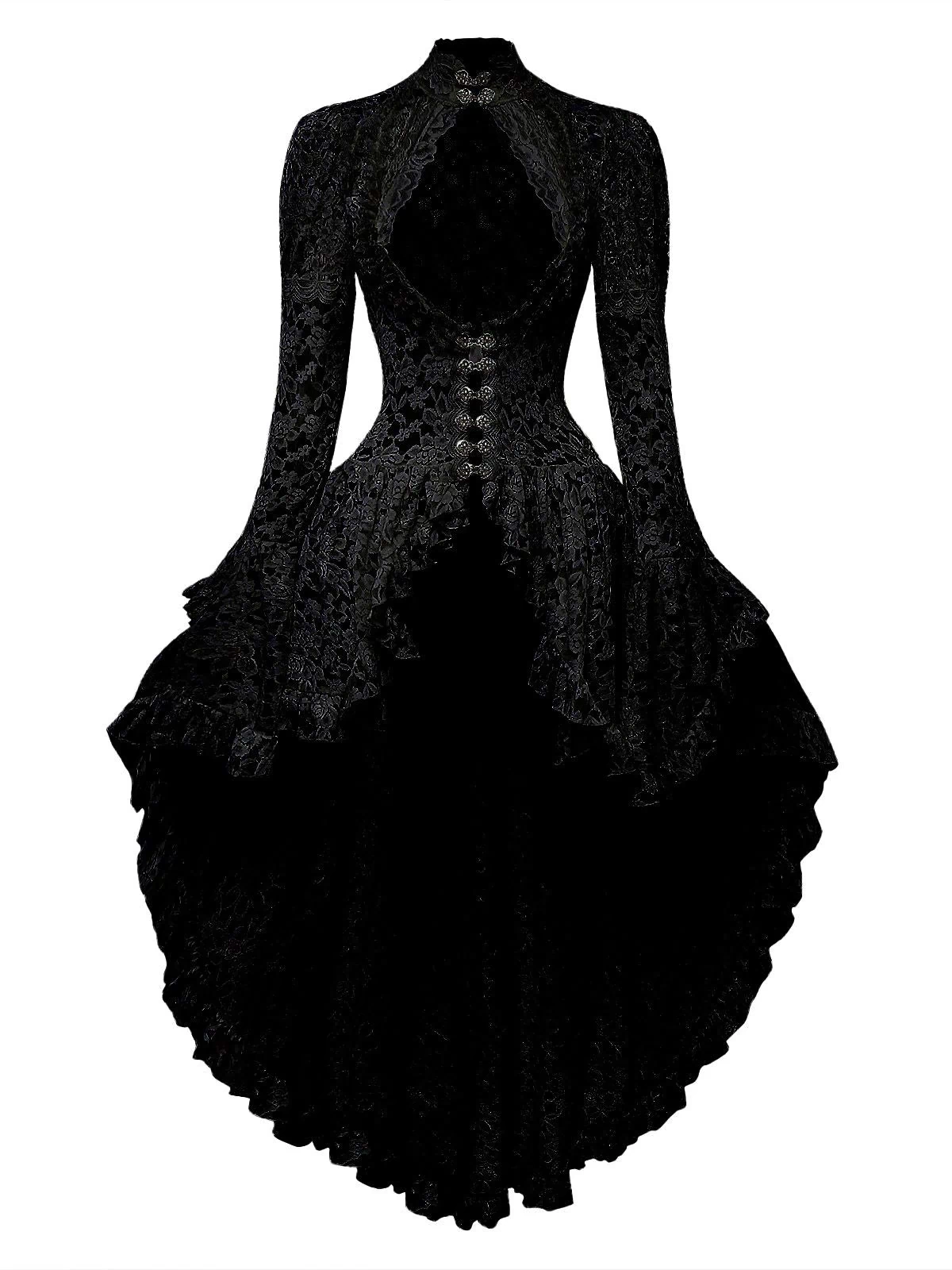 1980s Gigot Sleeve Victorian Lace Dress - vintage dress, retro fashion