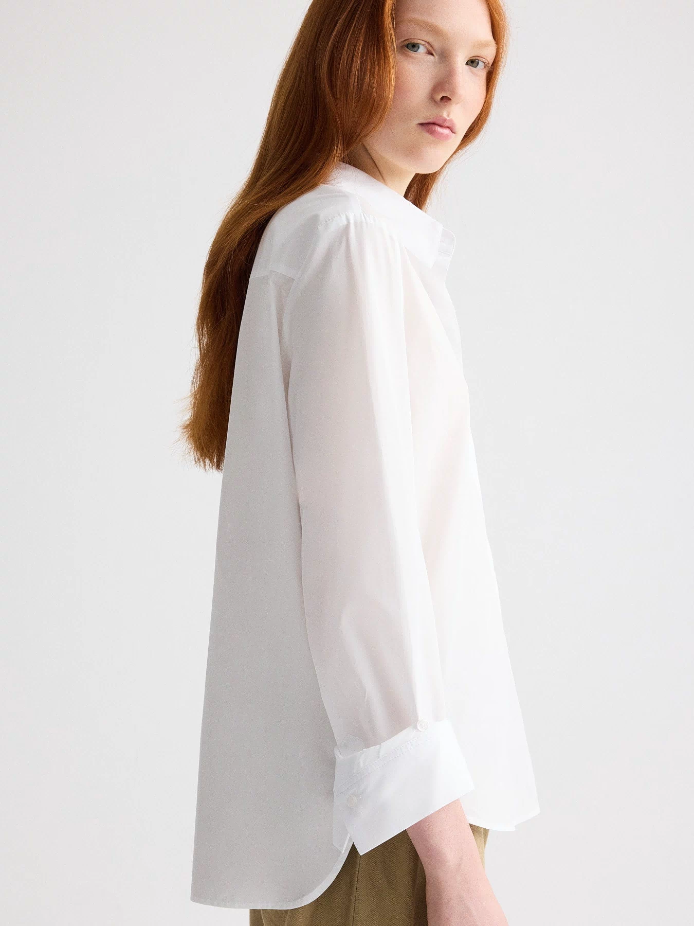 White Cotton Boyfriend Shirt - Back Detail, Curved Hem and Relaxed Silhouette | TWP Clothing