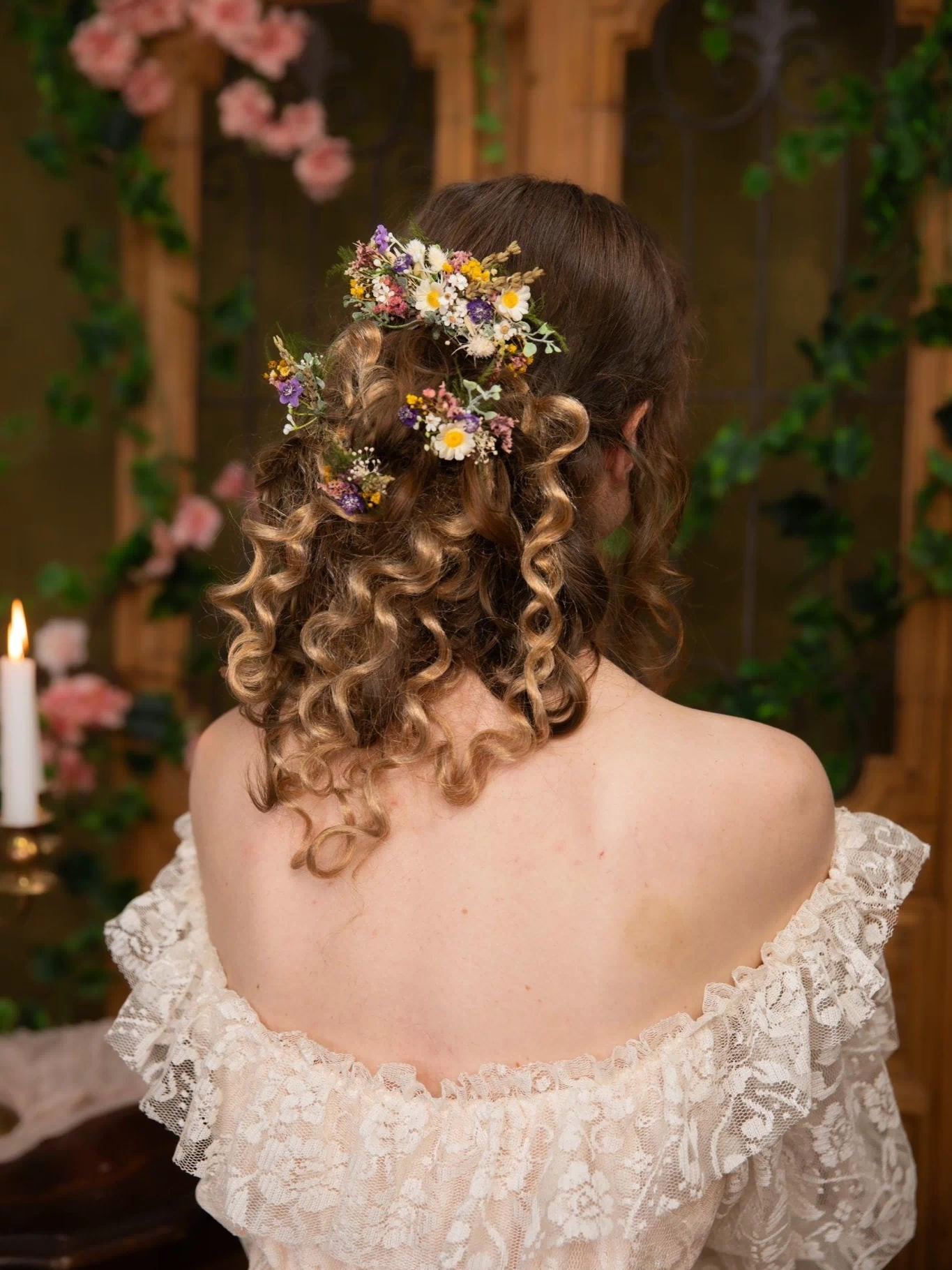 Wildflower Hair Comb: Meadow Daisy Bridal Boho Wedding Accessory – handmade floral hair accessory by magaela