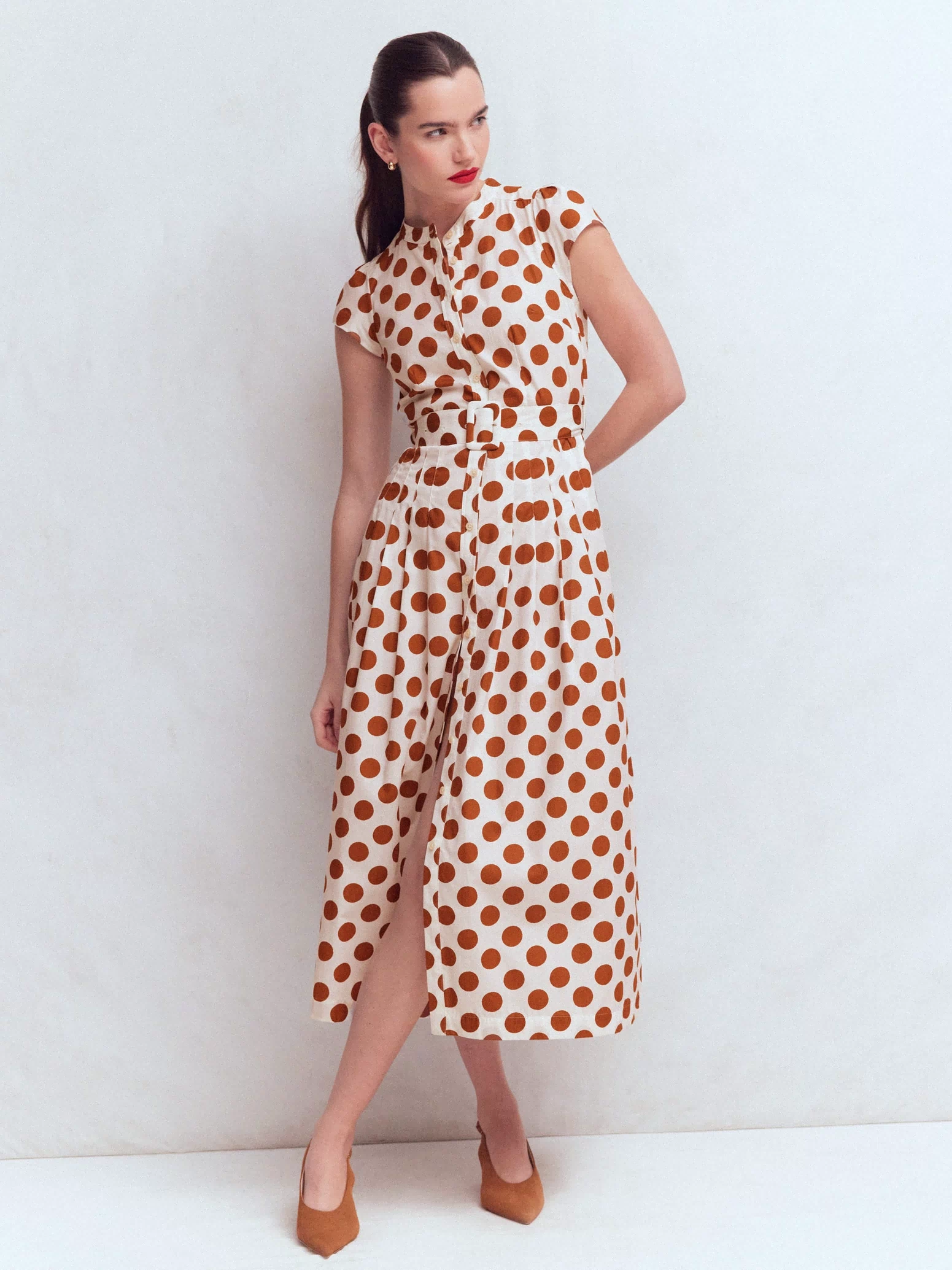 Arabella Cotton Maxi Dress-Ginger, Painted Dot