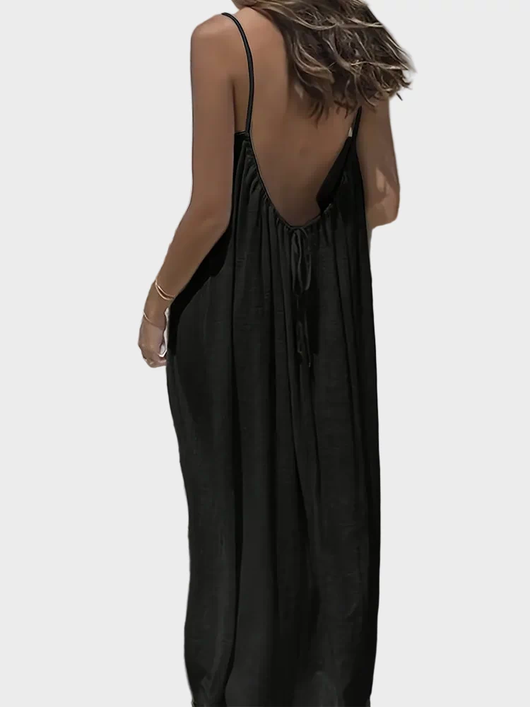 Women's Solid Color Backless Cami Dress