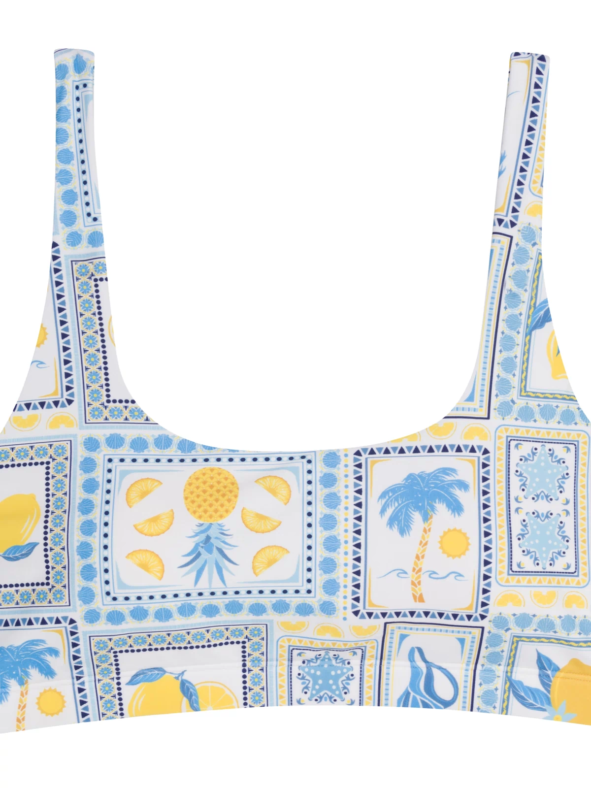 Women's Scoop Neck Bikini Top | "Mediterranean Lemons"