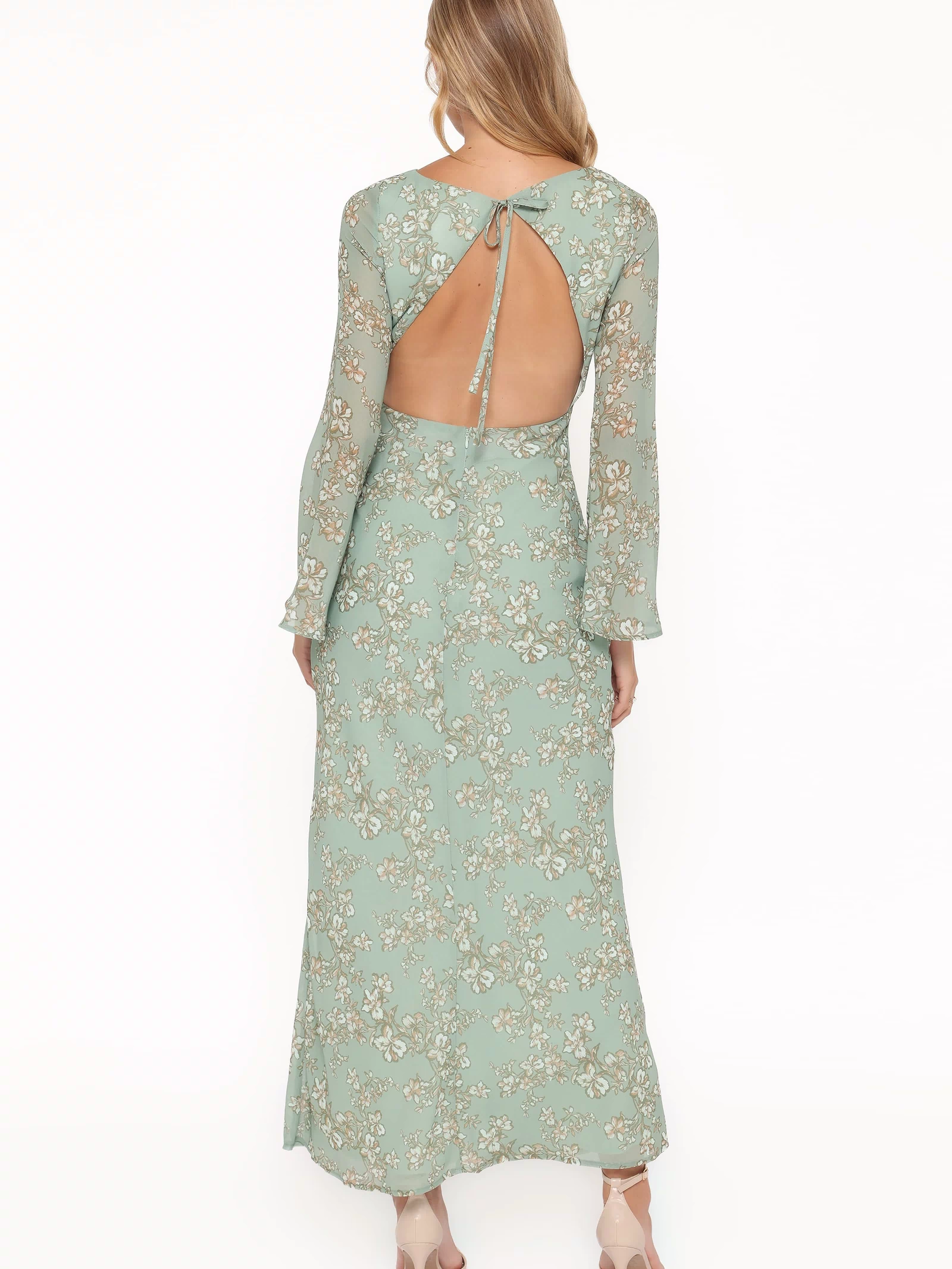 Petal and Pup USA DRESSES Yolanda Long Sleeve Maxi Dress - Sage Green Floral