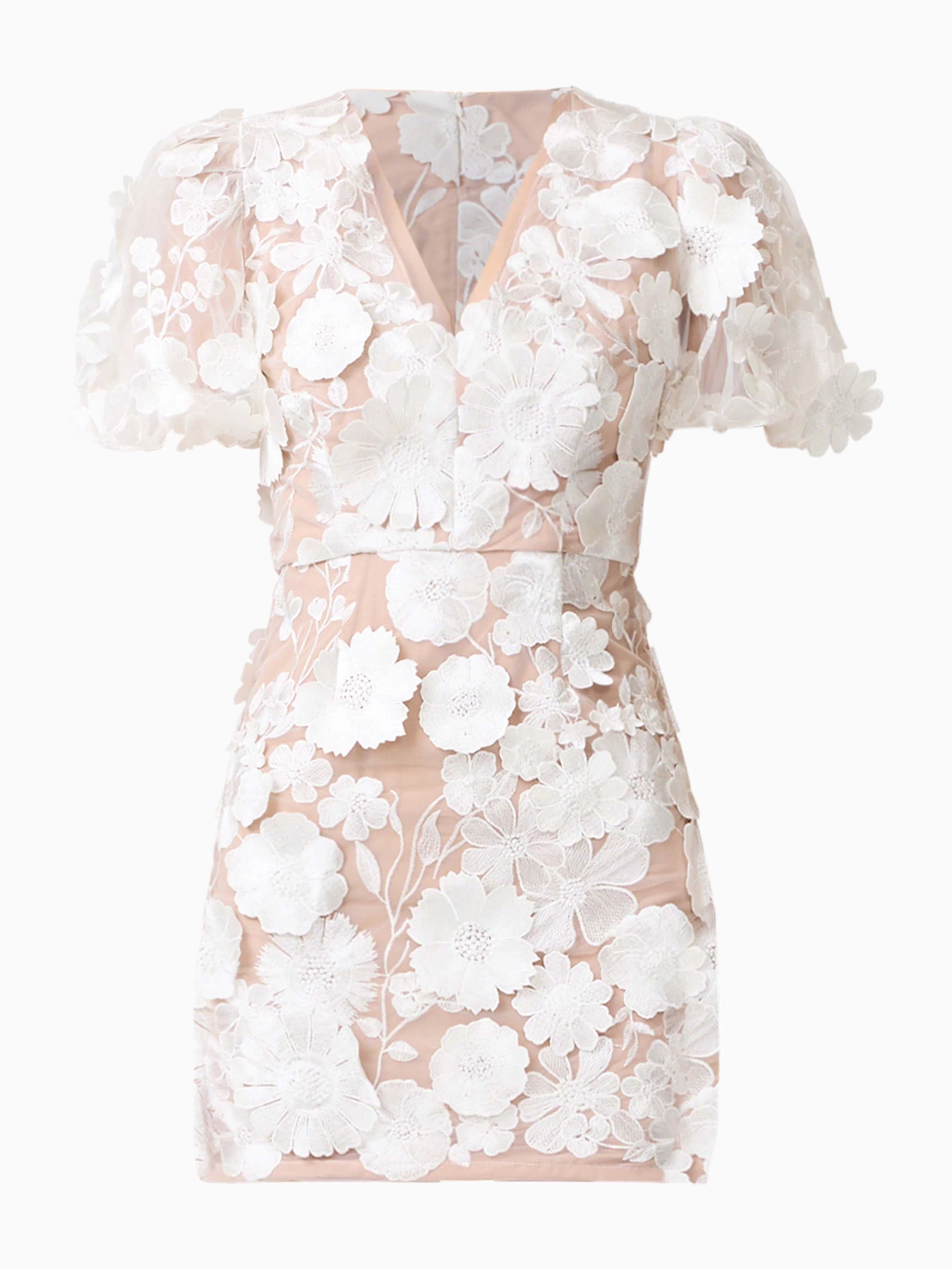 Zayla 3D Floral Mini Dress close up detail shot